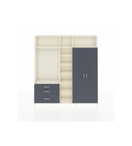 Arges Gardrop 10 Raflı 3 Çekmeceli 2 Askılı 220x30x243 Aytaşı-Antrasit