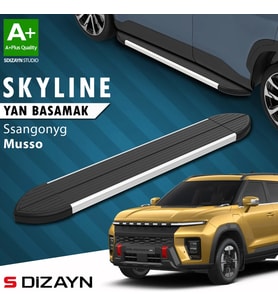 S-Dizayn Ssangyong Musso Elektrikli Skyline Aluminyum Yan Basamak 223 Cm 2025 Üzeri A+ Kalite