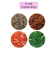 Uzun Boru Kesme Boncuk Çap 2mm Uzunluk 10 mm - 4 Renk - Toplam 80 Gram - BNC433