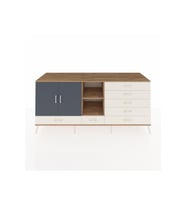 Kronos Konsol 4 Raflı 7 Çekmeceli 2 Kapaklı 220x59x99 Çam-Antrasit/Aytaşı