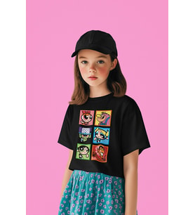 Power Puff Girls Baskılı Unisex Çizgi Film Çocuk Tişört (1-12 Yaş)
