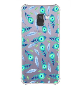 PrintiFy Samsung Galaxy A8 2018 Uyumlu Nazar Boncuğu 3 Baskılı Şeffaf Köşe Korumalı Antişok Kılıf