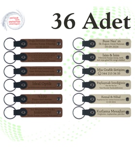 A Kahve & Sütlü Kahve, Yüzme Takımına Motivasyon Hediyesi, 36’lı Set, İsim Yazılabilir Anahtarlık