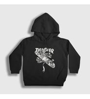 Presmono Unisex Çocuk Siyah Love Affair Thrasher Kapüşonlu Sweatshirt 279872tt