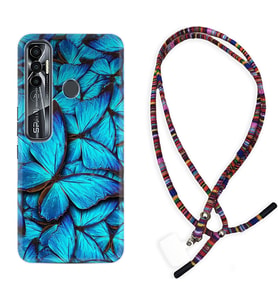 Tecno Spark 6 6 Go 8C 8 Pro 7 7 Pro Kılıf Boyun Asklı Rasta Silikon Owl 1351