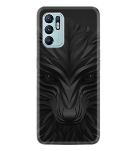 Oppo Reno 6 Kılıf Resimli Desenli Baskılı Silikon Black Fox 1325