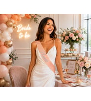 Bride Yazılı Somon Gümüş Yaldızlı Gelin Kuşağı Bekarlığa Veda Parti Süsü