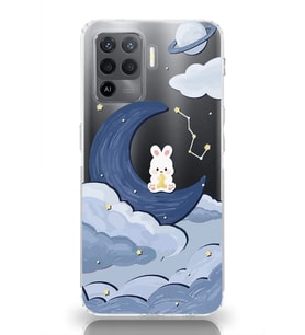 Oppo Reno 5 Lite Uyumlu Sevimli Ayıcık Desenli Şeffaf Telefon Kılıfı