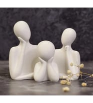 Aile Biblo Dekor Aşk Sevgili Çocuk Hediyelik (2* 10x6x3.5 - 1 *6x3.5x3.5 ) (Beyaz)