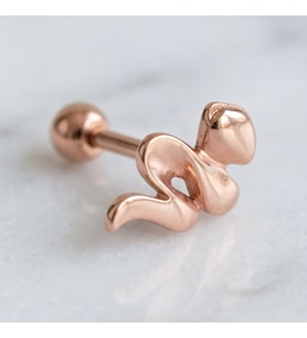 FerizZ 316L Çelik Zirkon Taşlı Rose Yılan Piercing PRC-157