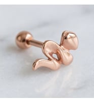 FerizZ 316L Çelik Zirkon Taşlı Rose Yılan Piercing PRC-157