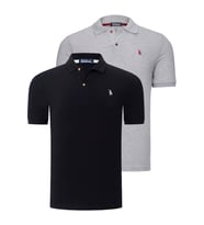 İKİLİ SET T8561 DEWBERRY ERKEK TSHIRT-GRİ-SİYAH (Karışık)