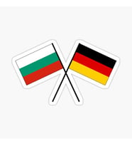 Bulgaristan Almanya bayrağı çapraz Abyrak Araba oto Etiket 17CM