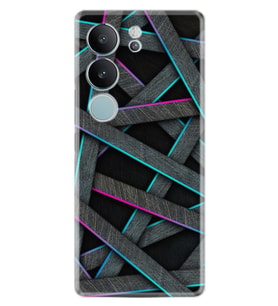 Vivo V29 Kılıf Silikon Desen Özel Seri Gri Zigzag 1706