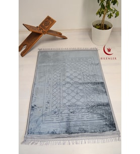 Peluş Seccade - 80x120 cm - Ekstra Konforlu - Yumuşak ve Geniş Ölçülü (Gri)