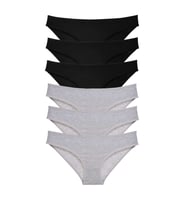 6 adet Süper Eko Set Likralı Kadın Slip Külot Siyah Gri
