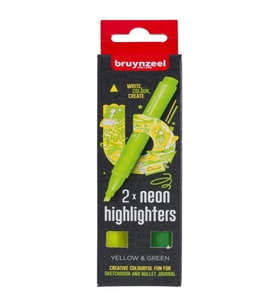 BRUYNZEEL HIGHLIGHTER NEON YEŞİL-SARI 2'Lİ FOSFORLU KALEM SETİ  - B60283102