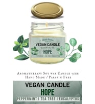 Aromaterapi Vegan Soyawax Mumu, Umut - Hope- Çam, Nane, Okaliptus Ve Çay Ağacı- , 75gr