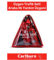 TSE Belgeli Tüvtürk Uyumlu Üçgen Trafik Seti Bez Çantalı Karayollarına Uygun Araba Ilk Yardım Üçgen