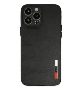 Newface Apple iPhone 13 Pro Max Kılıf Loop Deri Silikon - Siyah