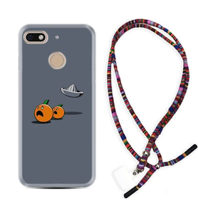 General Mobile GM8 Go GM9 GM20 Pro Plus Kılıf Boyun Asklı Rasta Silikon Orange Escape 1374