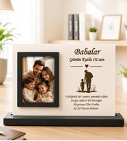 Kişiye Özel Babalar Günü Ahşap Fotoğraflı Masaüstü Çerçeve – Babama Özel Anlamlı Hediye