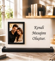 Kişiye Özel Fotoğraflı Masaüstü Ahşap Çerçeve – Kendi Mesajını Oluştur Sevgiliye Özel Hediye Anı Çerçevesi