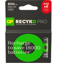 Batteries ReCyko Pro AAA İnce Ni-Mh Şarjlı Pil, 1.2 Volt, 6'lı Kart