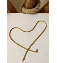 İtalyan Model Hasır Kordon Çelik Gold Unisex Kolye 60 cm