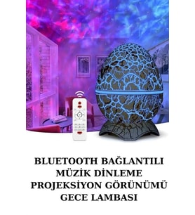 Yumurta Şeklinde Su Dalgalı Bluetooth Speaker Lamba Renkli Şarjlı
