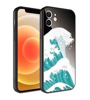 iPhone 11 Kılıf Kamera Korumalı Desenli Sert Silikon Epoksi Kapak (Siyah)