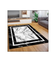 Rovigo Home Dijital Baskı Yıkanabilir Kaymaz Taban Salon Halısı RVG1874-SD501 (Siyah)