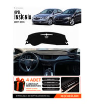 OPEL İNSİGNİA (2017-2026) Uyumlu Torpido Örtüsü Torpido Kılıfı - Siyah Gri