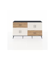 Arges Konsol 3 Raflı 2 Çekmeceli 4 Kapaklı 176x30x99 Antrasit-Aytaşı/Çam