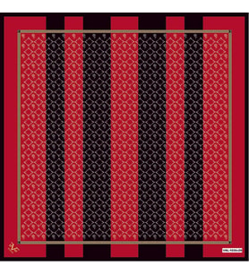 Çizgili Desen Black Seri Twill Eşarp Eşarp Askısı ile Birlikte 90x90 cm Bordo Si