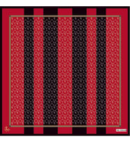 Çizgili Desen Black Seri Twill Eşarp Eşarp Askısı ile Birlikte 90x90 cm Bordo Si