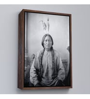 Çerçeveli Oturan Boğa Tablosu, Amerikaya Karşı Savaşan Son Kızılderili Kabile Şefi, Sitting Bull (Siyah)