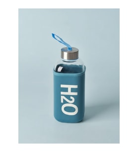 H2O Kare Kılıflı Pastel Renk Cam Matara 530 ML