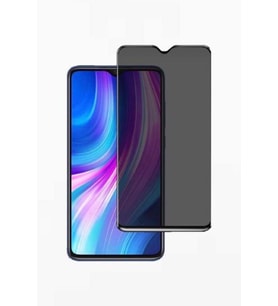 Redmi Note 8 Pro Gizlilik Filtreli Hayalet Karartmalı Tam Kaplayan Cam Ekran Koruyucu Siyah