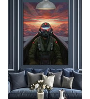 Pilot Türk Askeri Dekoratif Kanvas - Mdf Ahşap Tablo
