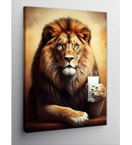 Kanvas Tablo Rakı İçen Aslan