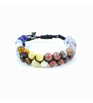 Boğa  Burcu Çift Sıra Örme Bileklik ( 8 mm)
