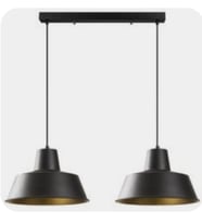 MYLİGHTS  RETRO  RUSTİK  İKİLİ MASA ÜSÜTÜ SARKIT AVİZE 60 CM KASA (Siyah)