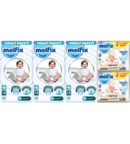 Molfix Premium Bebek Bezi Beden:4 (7-14KG) Maxi 162 Adet Fırsat Pk + 6 Adet Islak Mendil
