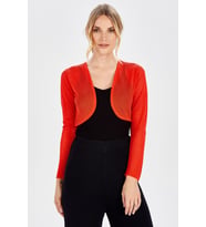 Peraluna BUTTERFLY BOLERO File Örgü Uzun Kol Triko Kadın Bolero - Turuncu