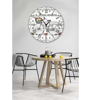 Bilge Retro Tasarımlı Duvar Saati 35 X 35 Cm (Baskılı)