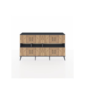 Arges Konsol 8 Raflı 8 Kapaklı 176x30x99 Antrasit-Çam/Antrasit