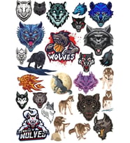 Kurtlar Sticker Set 6 20 Parça Telefon, Tablet, Defter, Laptop Sticker