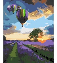 Lavantalar Üstündeki Balonlar Sayılarla Boyama Seti 40x50 cm (Tuvale Gerili)