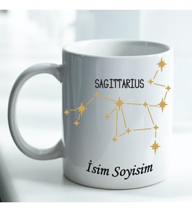 Kişiye Özel İsim ve Fotoğraf Baskılı Yay Burçlu Kupa Bardak No:003